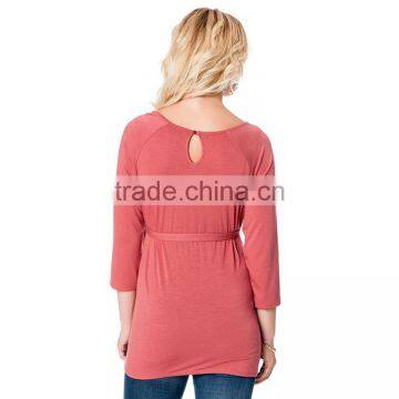 Hot Sale Cheap Pregnancy Cotton Blouse Wholesale Maternity Clothing photo-4
