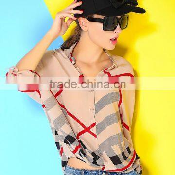 2015 HOYUGO Women Fashion Casual Blouse Designs, Smart Casual Wear Blouse, Silk Casual Blouse for Fat Woman. photo-3