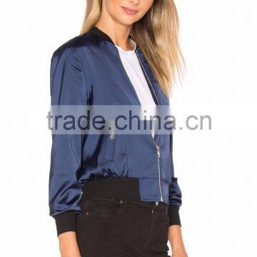 OEM Latest Lettering LOVE ME Back Embroidered Patch Bomber Jacket Customize 100% Polyester /Satin Jacket For Women photo-3