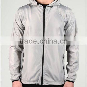 Customized Full Zipper Black Jacket Outdoor Jacket Wholesale Blank Design Mens Windbreaker Lightweight Weather Protection Jacket