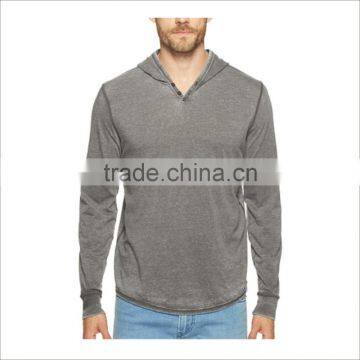 Guangzhou Wholesale OEM Hoodie Pullover V Neck Two Button New Design Plain Hoodies photo-5