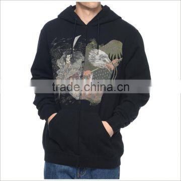 Custom Your Print Design Black Pull Over Mens Hoodie With Hoods