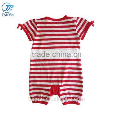 Newborn Baby Girl Bodysuit With Stripe Navy Style Kid Clothes Designs For Toddler Summer Short Sleeves Baby Romper photo-2