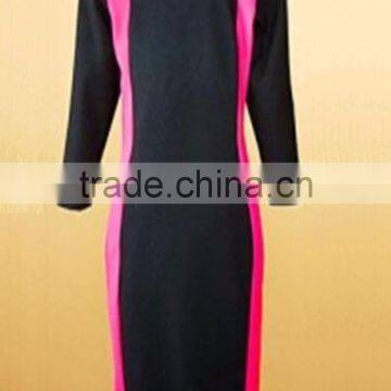 Ladies Long Dress, Contrast Color High Light Tight Fitting Fashionable Soft Super Dress