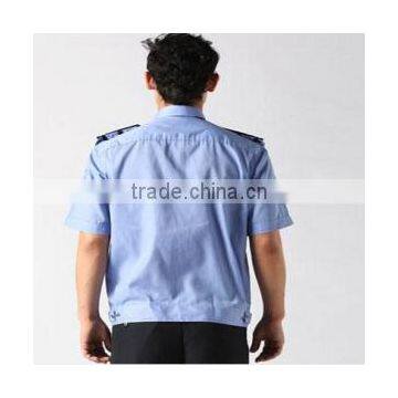 Cheap Sky Blue Short Sleeve Security Unisex Gard Shirts Wholesale photo-2