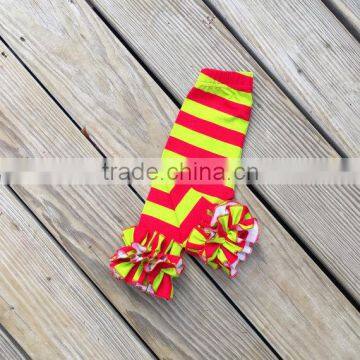 Wholesale Christmas Clothing Children Red Green Stripe Double Ruffle Leggings And Tops Girls Chrstmas Outfit photo-2