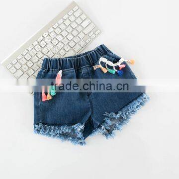 S16928A Summer Cotton Breathable Kids Girls Denim Shorts photo-5