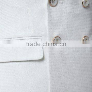 Custom High Quality White Colour Double Breast Man Coat Plus Size Feature Man Blazer photo-3