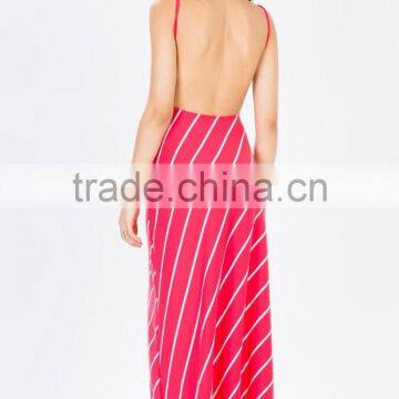 Classic Allover Stripe Print Maxi Dresses for Women photo-5