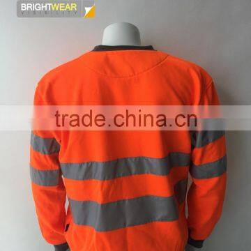 100% Polyester Inner Brush Fleece hi Vis Sweatshirt Meet EN ISO20471 photo-2