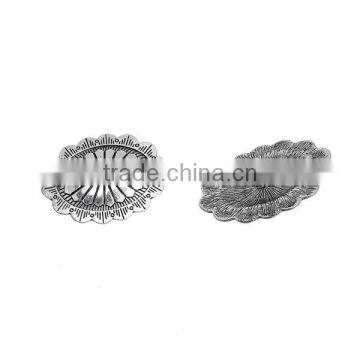 Oval Antique Silver Zinc Based Alloy & Resin Metal Sewing Buttons photo-3