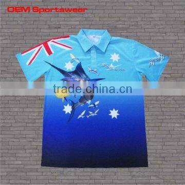 Full sublimation quick dry cheap fishing shirts