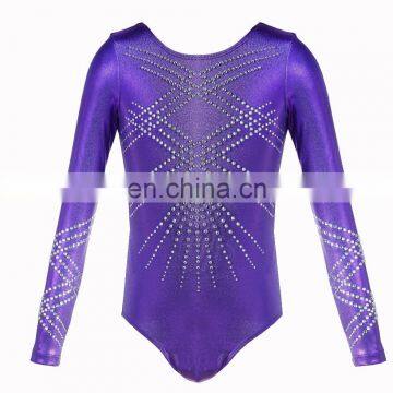 NT16097 long sleeve rhinestones leotards for girls. Gymnastics leotards. costumes dress for girls