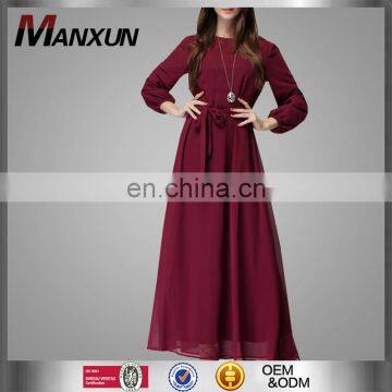 2017Plain Design Muslim Daily Dress Long Sleeves Maxi Dress Middle East Women Design Wholesale Online