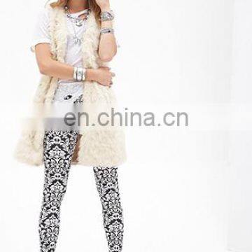 Fashion Cheap Casual Relaxation Black And White Plastic Pants