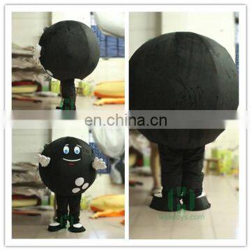 HI CE 2017 Movable Black ball mascot costume for sale