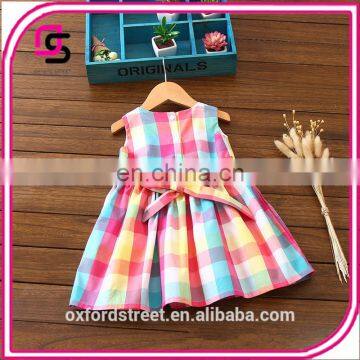 Color Plaid Baby Dress Children Dress Princess Skirt 2017 Summer Girls Dress photo-2