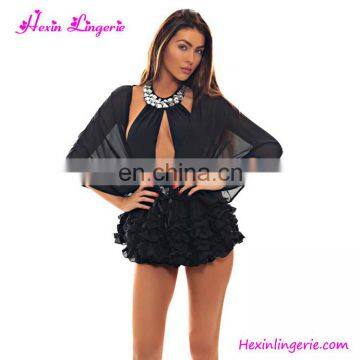 Wholesale Sexy Ladies Swimwear Black Tie Bandage Beach Cover Ups