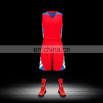 Red color men team sports jersey basketball uniform sets wholesale