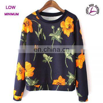 women overall floral sublimated sweatshirt crewneck sweatshirt
