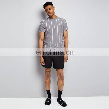 latest design cheap wholesale fashion stripped printing men short sleeve t shirt