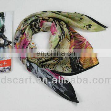 square knitted scarf JDY-195 # 100% silky polyester Printing scarf digital printed scarf