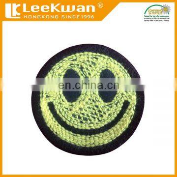 Felt Emoji Smile Face Chenille Patch, Embroidered Sew on Smile Face Towel Patch,Chenille Emoji Logo Patch photo-3