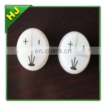 White silicone button cap with printing symbol