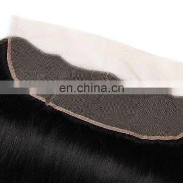 Silky straight human hair transparent lace base frontal piece