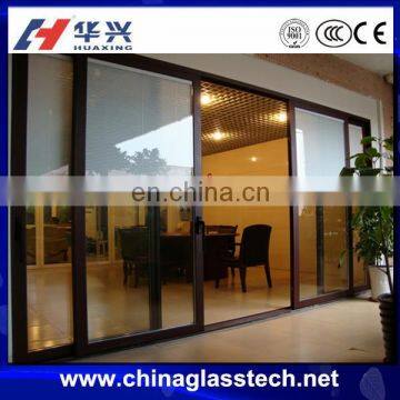 CE tempered glass 55mm thermal broken sandblast glass sliding door