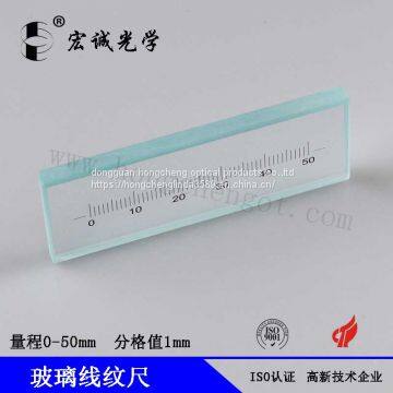 0-50mm Optical Standard Glass Scale Glass Ruler Measuring Ruler Standard Glass Ruler Glass Scale Micrometer Can Customized