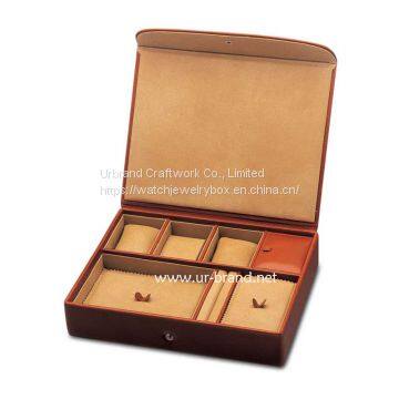 Factory custom European style Jewelry storage box watch packaging box leather jewelry storage box.