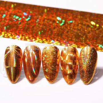 Mixed-Styles Random Nail Foils Laser Silver Gold Nail Art Transfer Stickers Mirror Effect Stickers for Nails photo-4