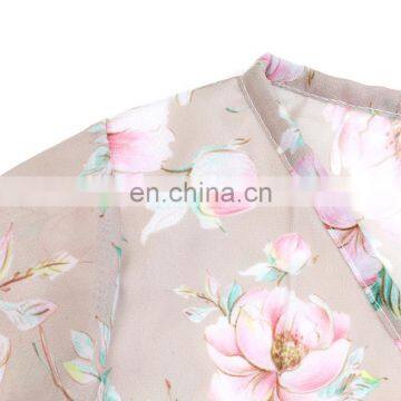 2019 New Arrival Chiffon Flyaway Romper Floral Flower Printed Baby Little Girls Romper Whosale Price Baby Jumpsuit photo-3