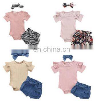 3pcs Kids Baby Girls Clothing Set Infant Cotton Clothes Girls Outfits Sets