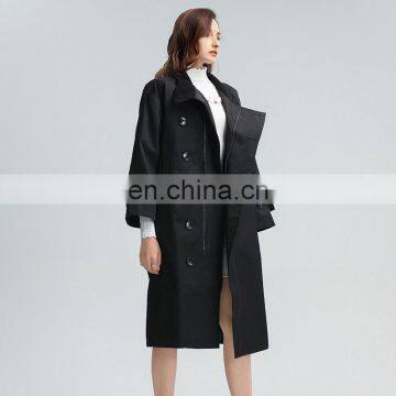 TWOTWINSTYLE Windbreaker For Women Turtleneck Long Sleeve Sashes Large Size Loose Casual Elegant photo-5