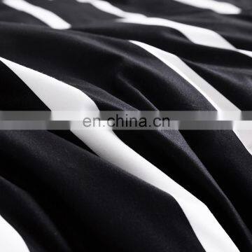 Home 4 Piece Microfiber Bed Sheet Set Striped Pattern Comforter Bedsheet Comforter Set for Hotel photo-4