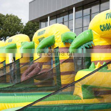Jungle Themed Inflatable Carnival Game Set Big Mouth Baseball Basketball Hoverball Games For Events