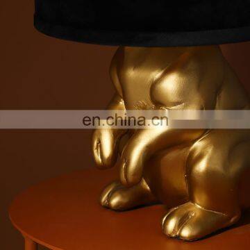 Wholesale High Quality Unique Design Rabbit Animal Shape Polyresin Desk Light Saving Energy Home Decor Resin Table Lamps photo-3
