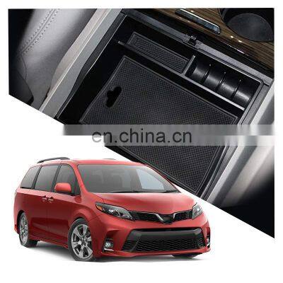 Interior Accessories Parts Silicone Armrest Rest Storage Box Center Control Console Organizer Tray For Toyota Sienna 2011-2020