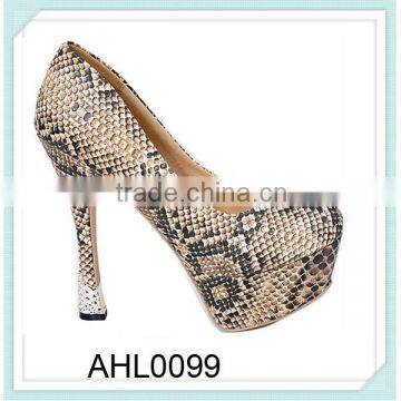 snake skin ladies high heel sexy shoes