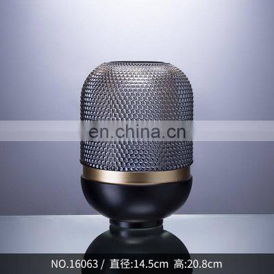 Nordic Style Home Interior Big Flower Colored Glass Vases Large Glass Flower Vase photo-4