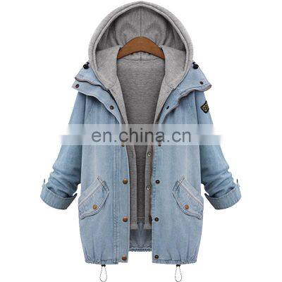 Wholesale Custom 2 Pieces Matching Clothes Woman Vest & Jacket Winter Warm Collar Hooded Coat Jacket Denim Trench Parka Outwear photo-4