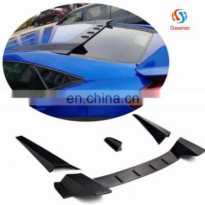 Honghang Factory Manufacture Car Exterior Parts ABS Roof Wing Spoiler, Rear Window Wing Spoilers For Honda Civic Sedan 2017 2018