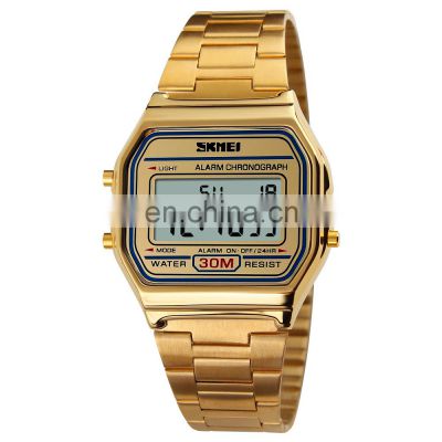 SKMEI Brand Watches 1123 Stainless Steel Watch Logo 3ATM Waterproof Digital Watches Men