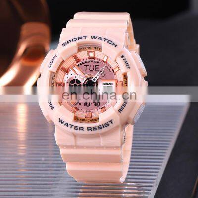 Custom Logo SKMEI Lady Watch 1835 Pink 5ATM Waterproof Sport Digital Women Watch