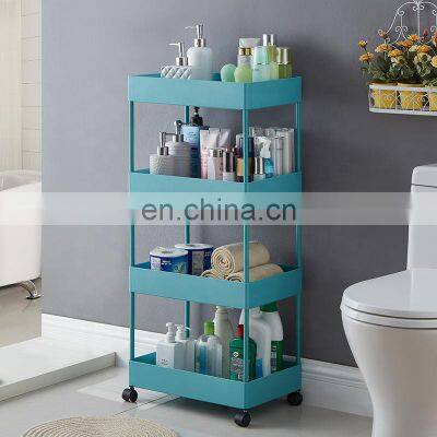 High Quality Four Layers Plastic Storage Holders & Racks With Wheels Storage Rack Household Kitchen Bathroom Storage Trolley photo-2