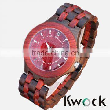 Custom printed logo Japan movement,maple/sandalwood/bamboo material colorful wrist watch