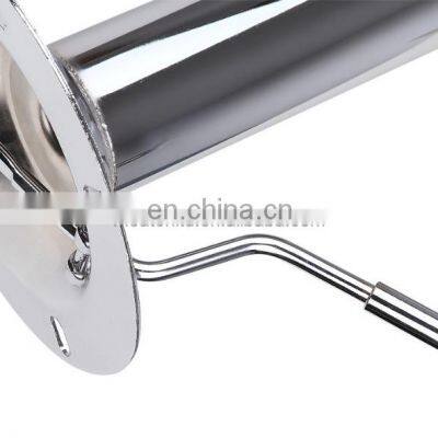 Modern Chrome Round Base Faux Leather Bar Stool