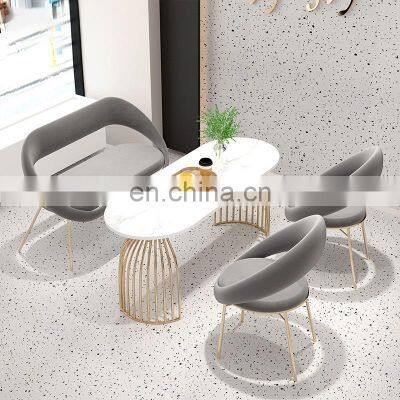 Rectangular Wide Restaurant Livingroom Modern Two Seats Office Sofa With Metal photo-5